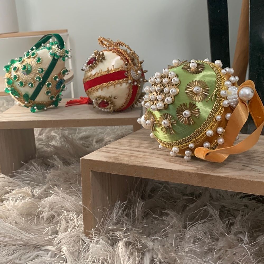Vintage Christmas Ornaments Set Of‎ 3 Retro Decorations